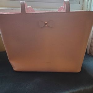 Pink Ted Baker leater tote with inner clutch